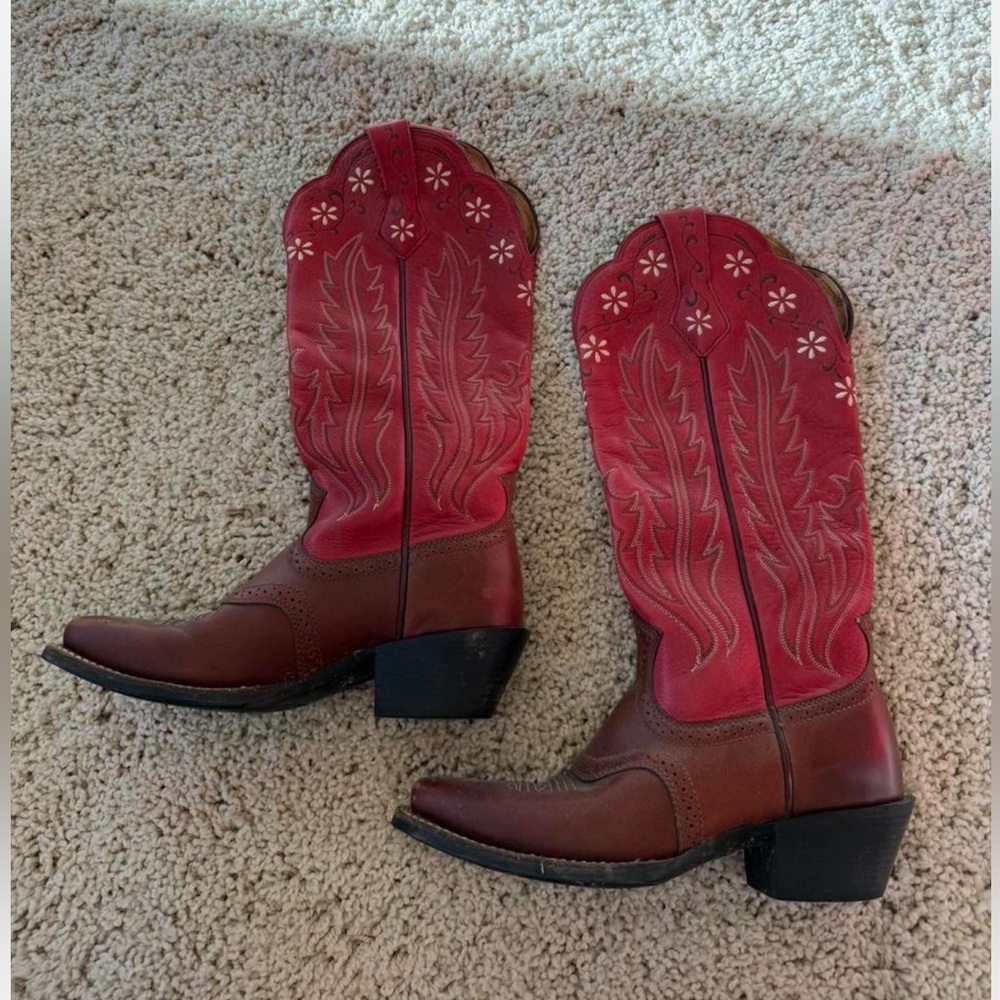 Ariat Red and Tan Western Boots